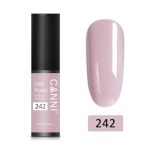 Esmalte permanente gel color gris rosado pálido manicura francesa